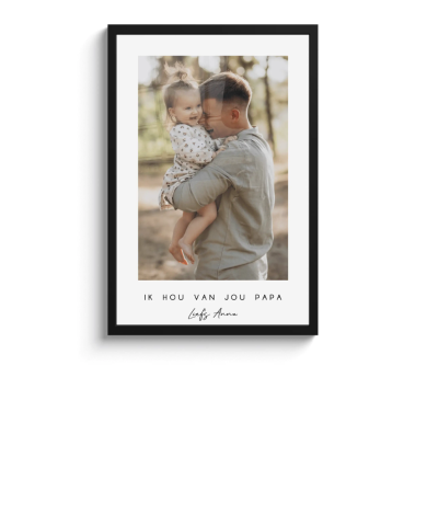 Poster met lijst - Witte border met tekst