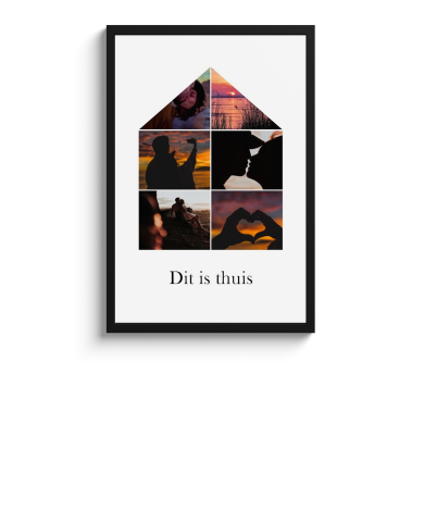 Poster met lijst - Huisje collage