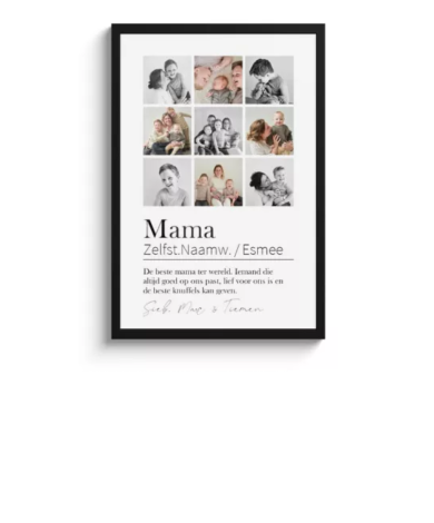 Poster met lijst - Mama betekenis collage