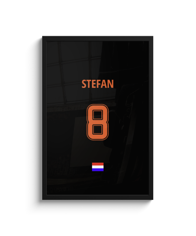Poster met lijst - Rugnummer