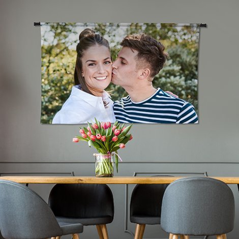 foto op wandkleed eetkamer