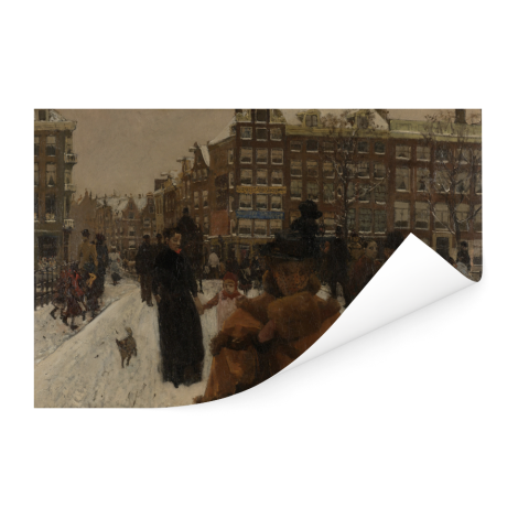 De Singelbrug bij de Paleisstraat in Amsterdam - Schilderij van George Hendrik Breitner Poster