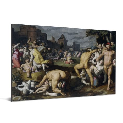 De kindermoord in Bethlehem - Schilderij van Cornelis Cornelisz van Haarlem Aluminium