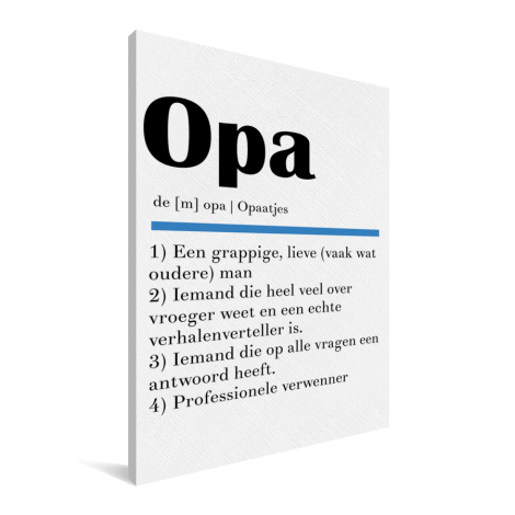 Vaderdag - Definitie Opa Canvas