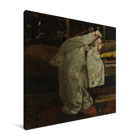 Meisje in witte kimono - Schilderij van George Hendrik Breitner Canvas