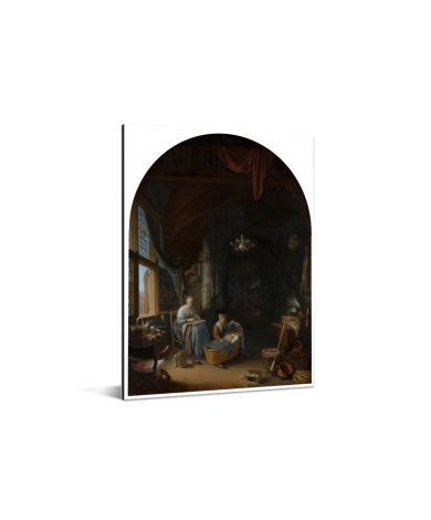 De jonge moeder - Schilderij van Gerrit Dou Aluminium