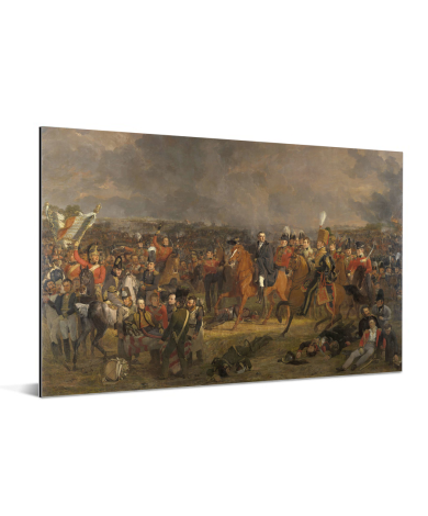 De Slag bij Waterloo - Schilderij van Jan Willem Pieneman Aluminium