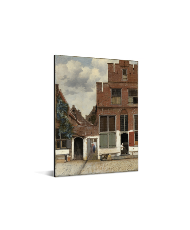 Het straatje - Schilderij van Johannes Vermeer Aluminium