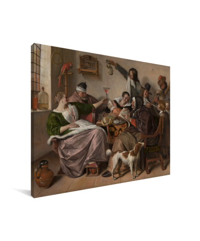 Soo voer gesongen soo na gepepen - Schilderij van Jan Steen Canvas