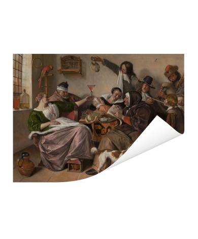 Soo voer gesongen soo na gepepen - Schilderij van Jan Steen Poster