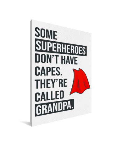 Vaderdag - Cadeau voor opa met tekst - Superheroes Canvas