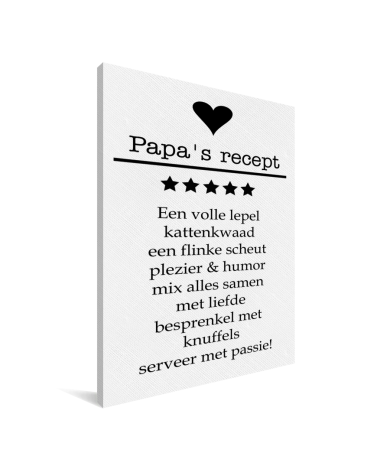 Vaderdag - Papa’s recept Canvas