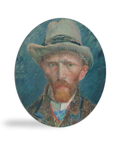 Zelfportret 1887 - Schilderij van Vincent van Gogh wandcirkel 