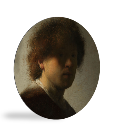 Zelfportret van Rembrandt - Schilderij van Rembrandt van Rijn wandcirkel 