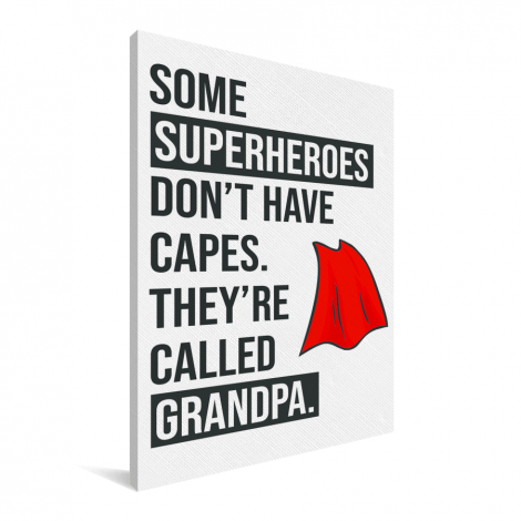 Vaderdag - Cadeau voor opa met tekst - Superheroes Canvas