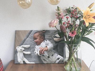 Babyfoto op canvas