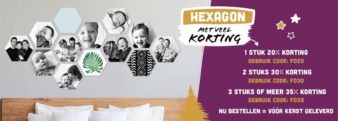 Kerstkorting Hexagon