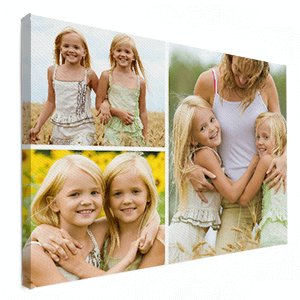 Fotocollage op canvas zusjes