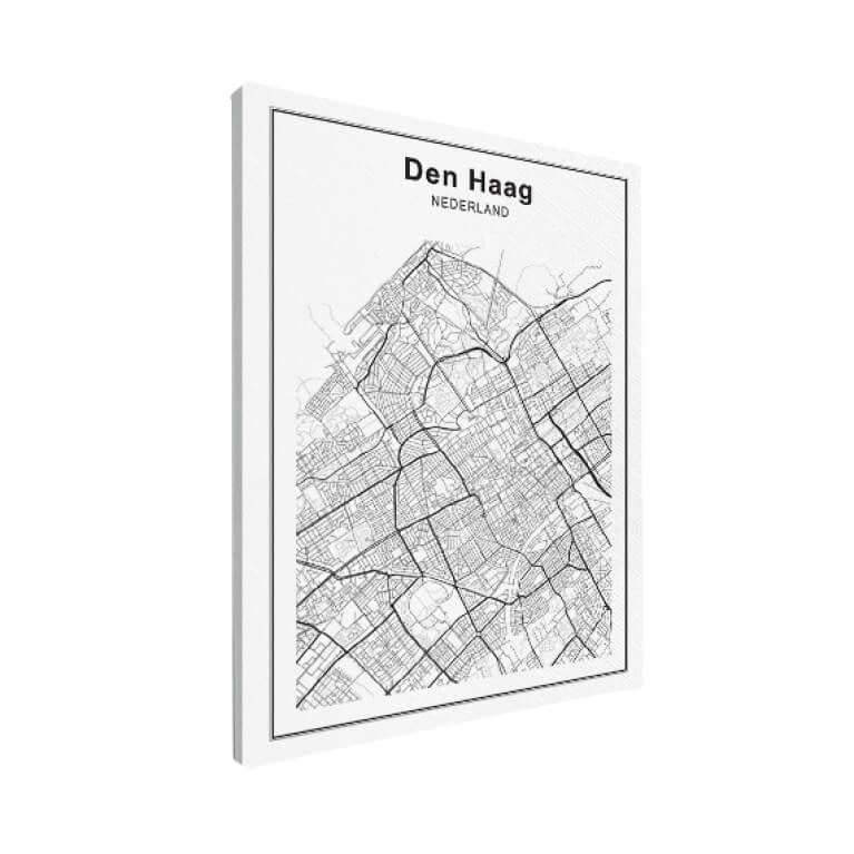 Stadskaart Den Haag zwart wit Canvas