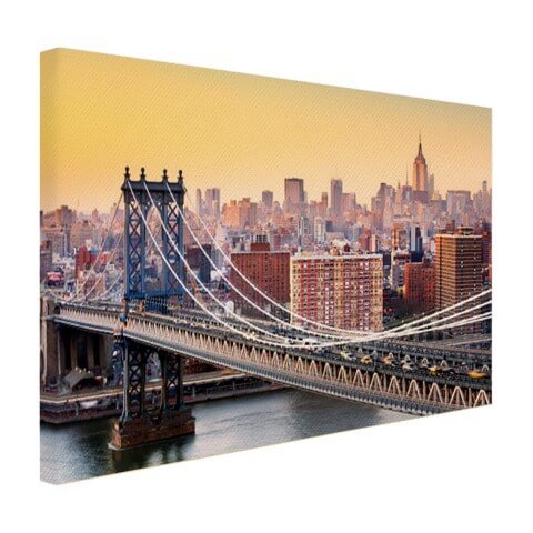 Skyline New York in de avond Canvas