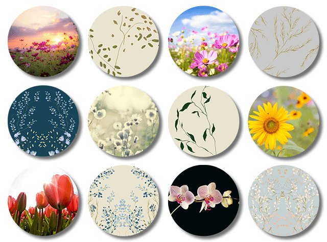 Ronde onderzetters met bloemen