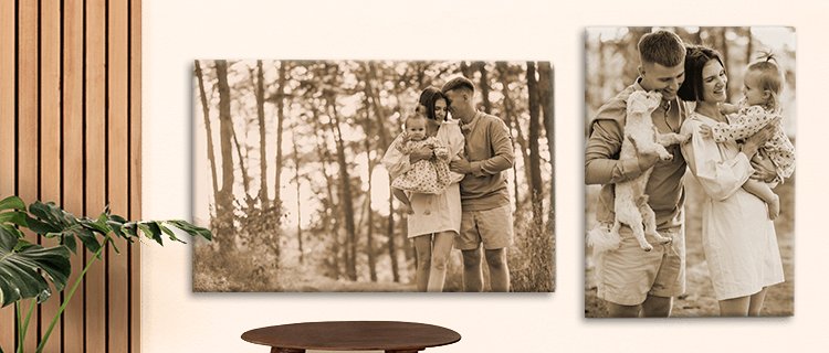 sepiafoto op canvas