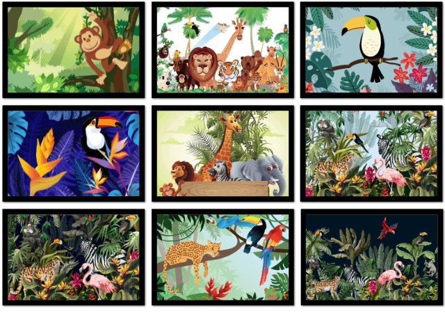 Poster met lijst jungle
