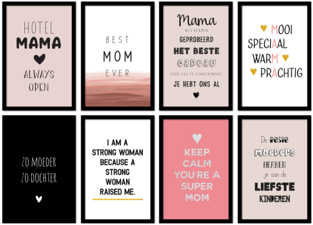 Poster met lijst Quotes voor moeders