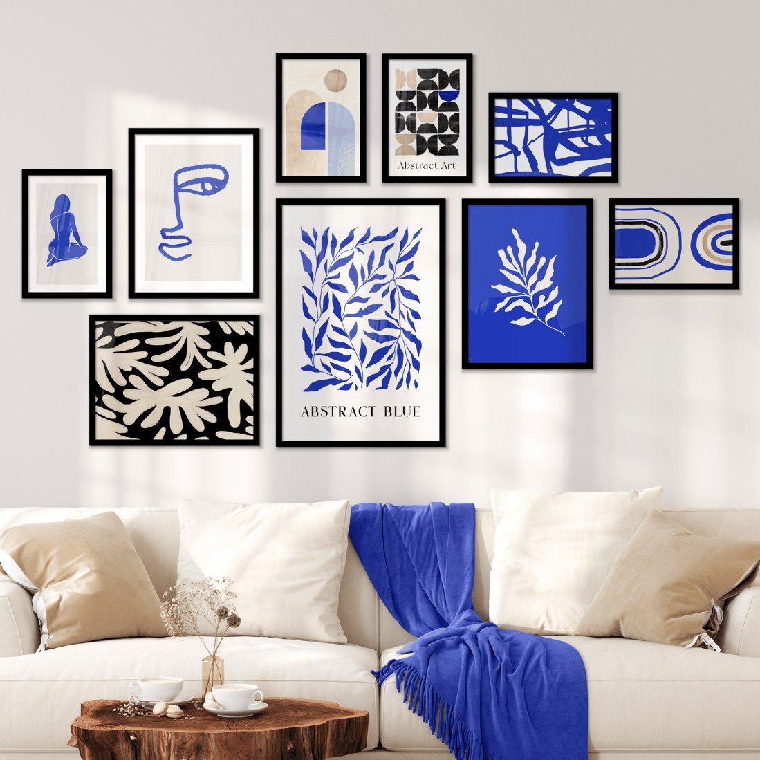Fotowand artistiek blauw