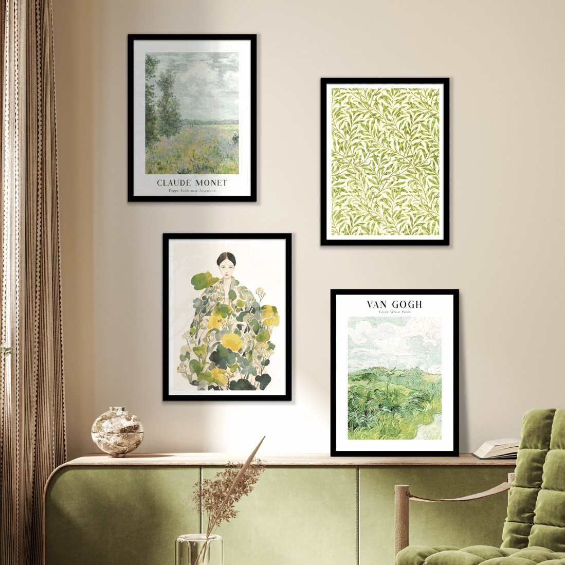 Fotowand artistiek groen