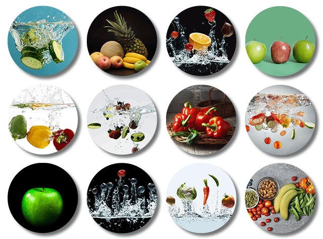 Ronde onderzetters fruit