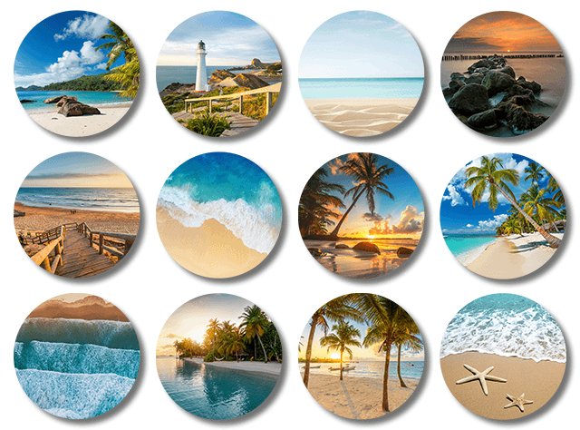 Ronde onderzetters strand