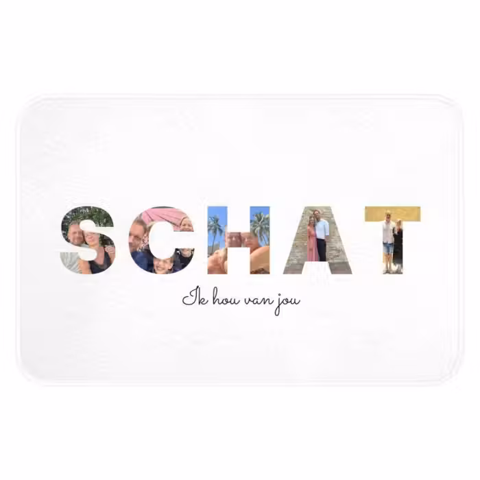 Gepersonaliseerde WC Mat - Schat - Lettercollage