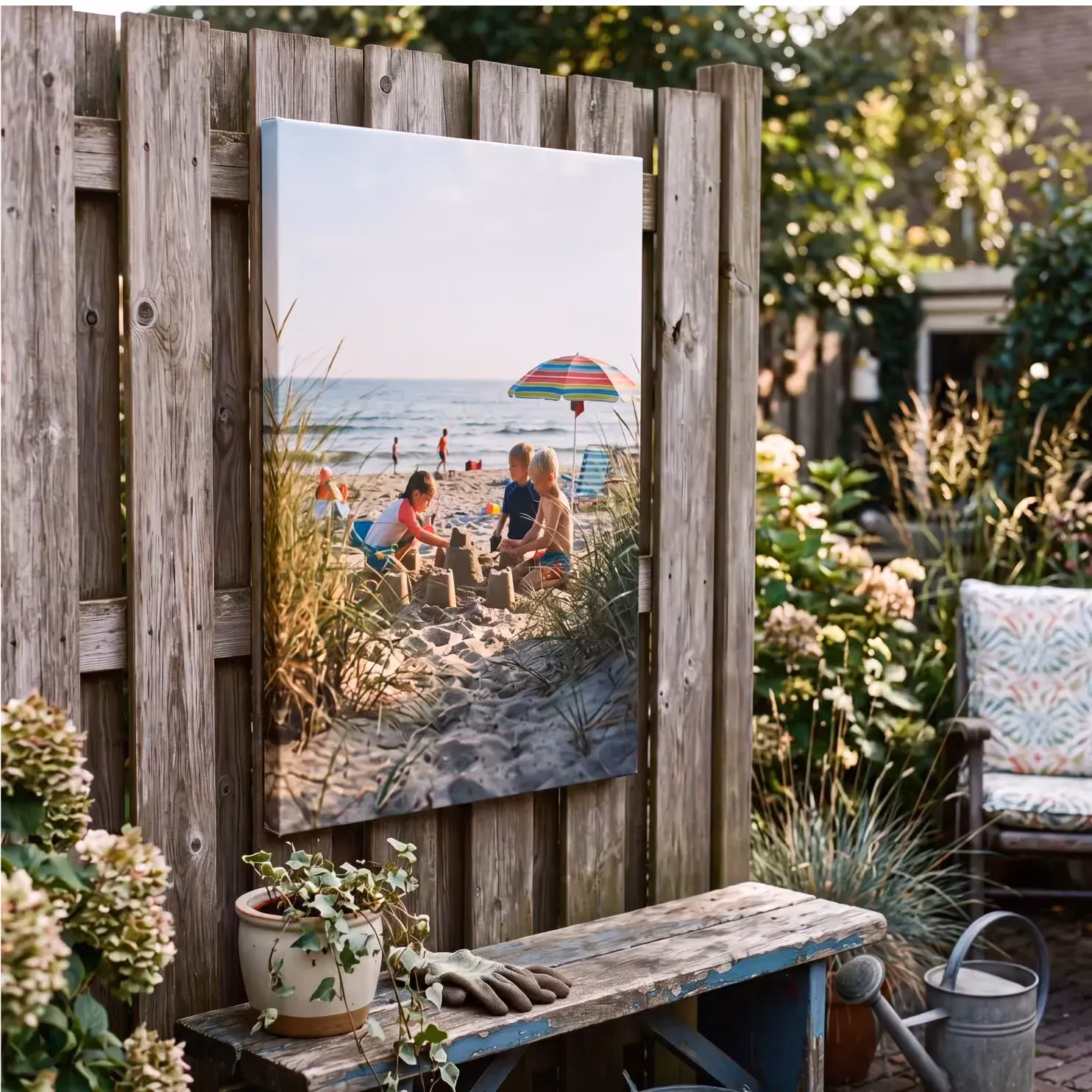 Foto op buiten canvas