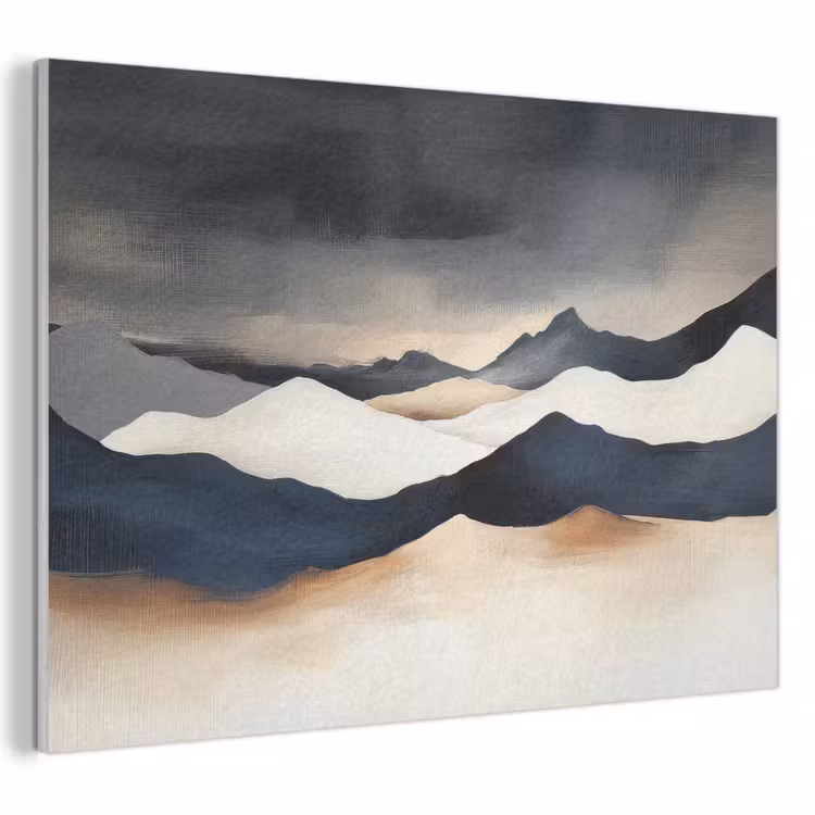 Akoestisch schilderij - Bergen - Donkerblauw - Landschap — 1