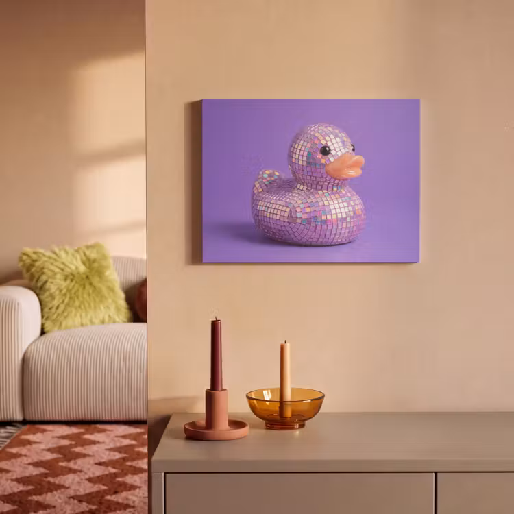 Akoestisch schilderij - Disco - Eend - Paars — 2