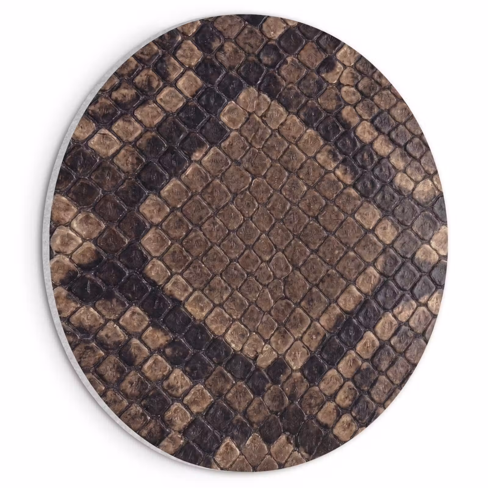 Akoestisch schilderij rond - Python - Schubben - Brons — 1