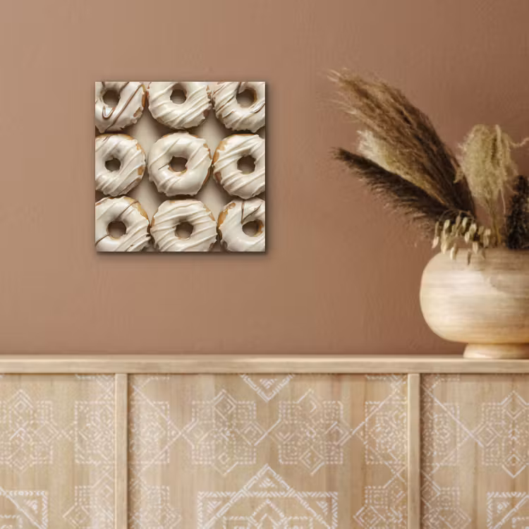 Aluminium schilderij - Donuts - Chocolade - Wit - Beige — 5