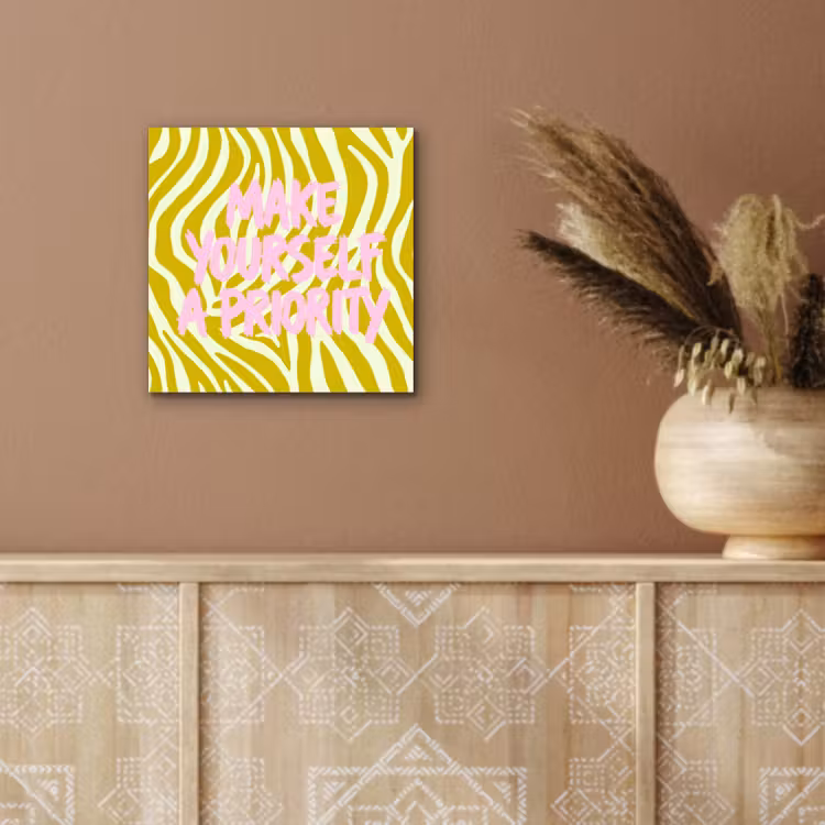 Aluminium schilderij - Zebraprint - Priority - Roze — 5
