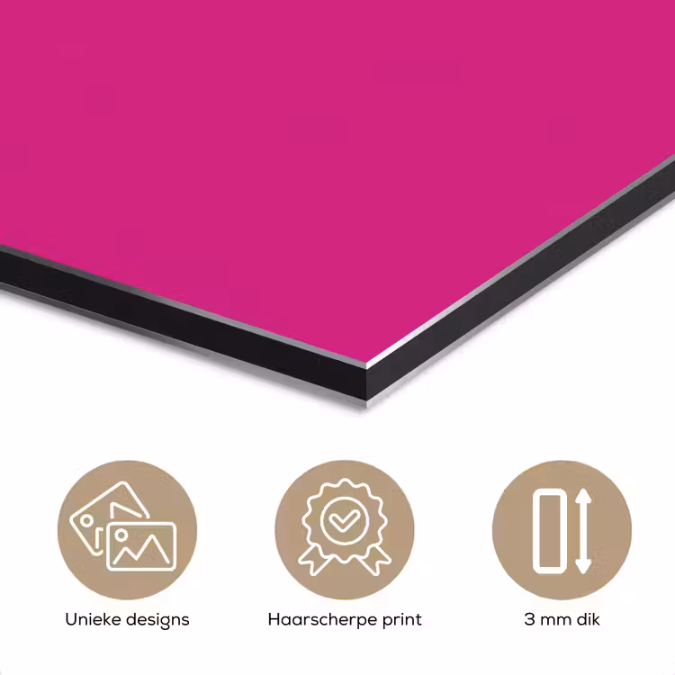 Aluminium schilderij - Focus - Smiley - Roze — 7
