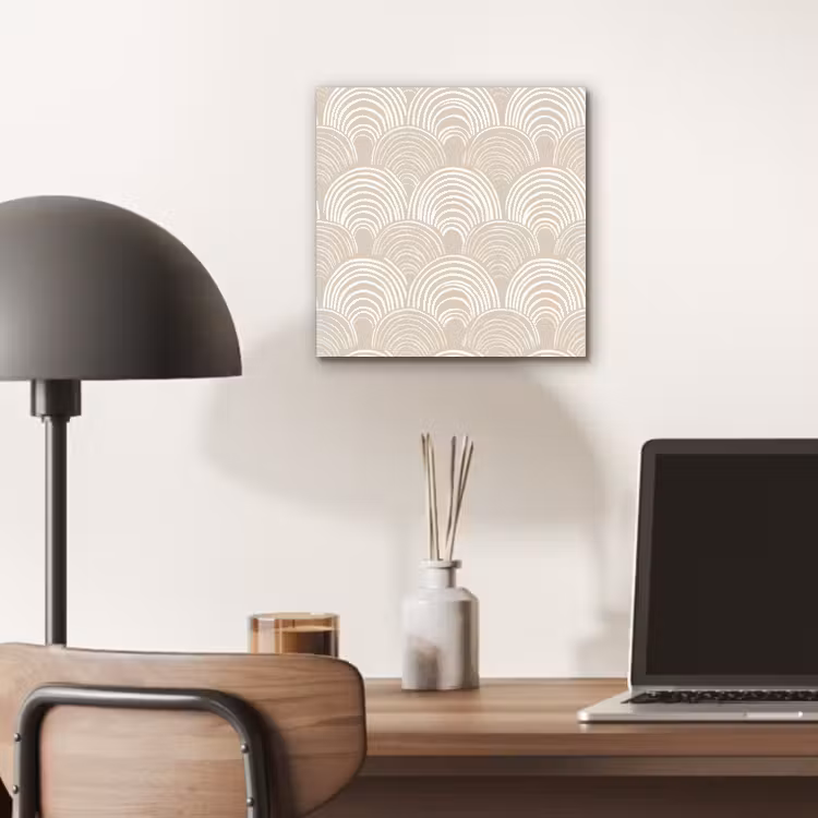 Aluminium schilderij - Golven - Structuur - Beige — 6