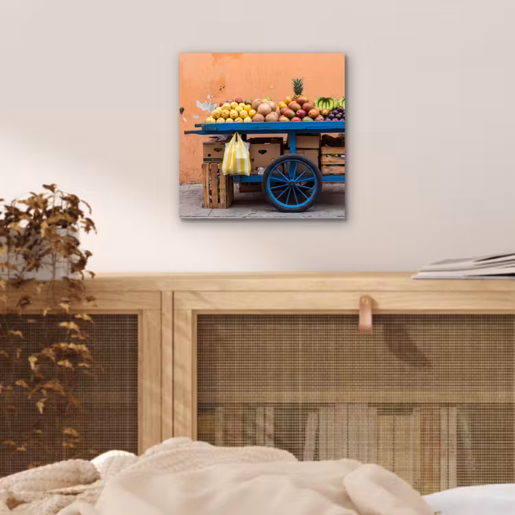 Aluminium schilderij - Fruit - Kar - Straat — 4