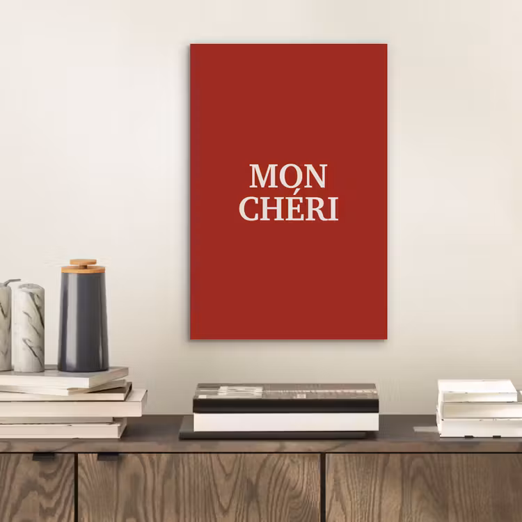 Aluminium schilderij - Rood - Frans - Quotes — 2