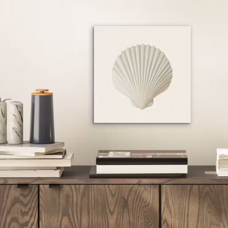 Aluminium schilderij - Schelp - Minimalistisch - Wit — 2