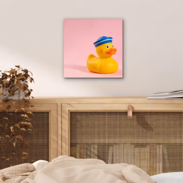 Aluminium schilderij - Matroos - Eend - Roze — 4