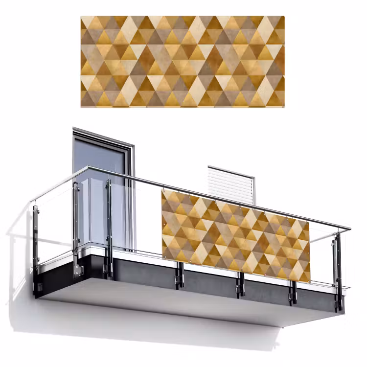 Balkonscherm - Geometrisch - Driehoek - Goud — 1