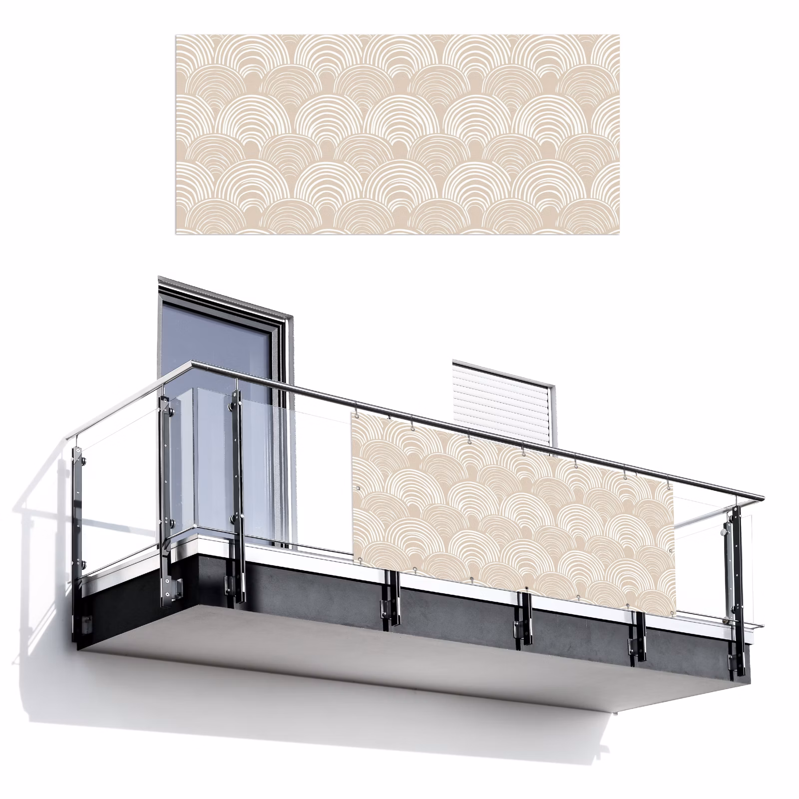 Balkonscherm - Golven - Structuur - Beige — 1