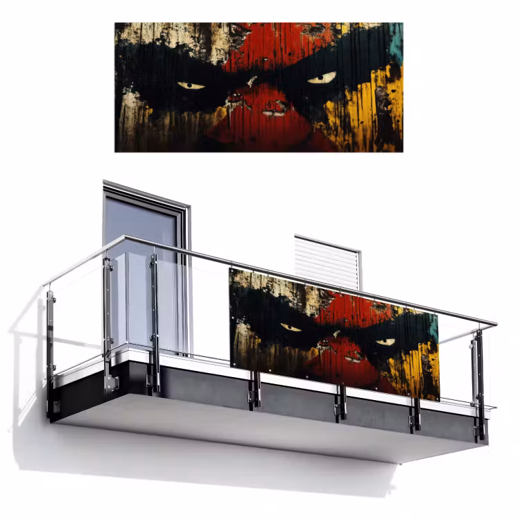 Balkonscherm - Graffiti - Ogen - Abstract — 1