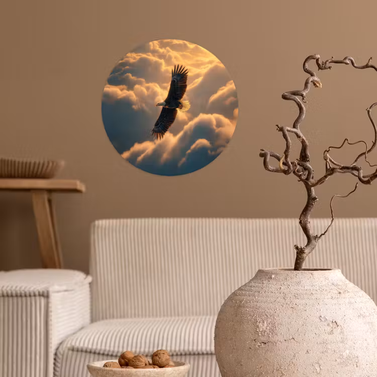 Behangcirkel - Adelaar - Wolken - Zon — 2