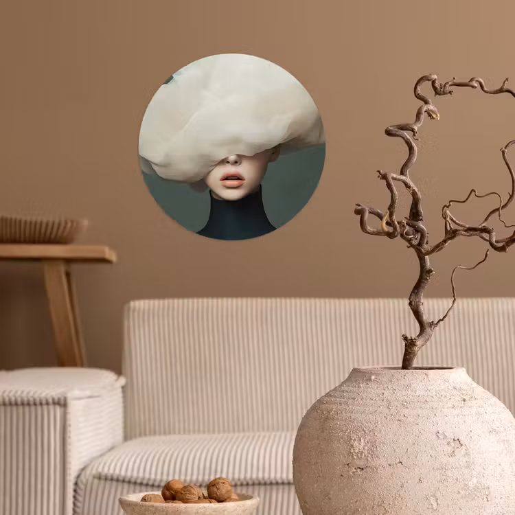 Behangcirkel - Hoed - Vrouw - Beige — 2
